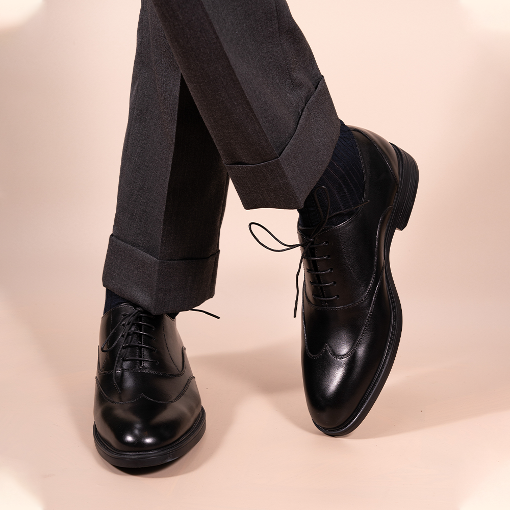 Minimalist Brogue Oxford Shoes OLH015BK