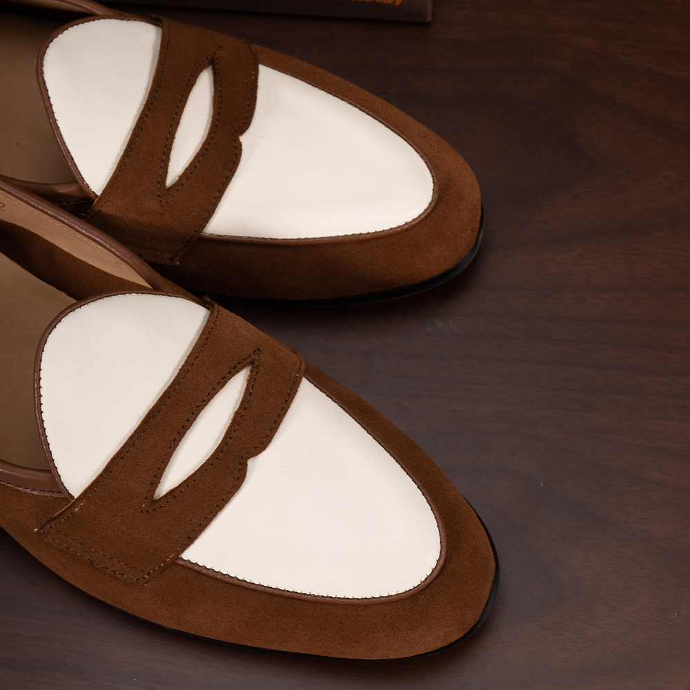 Italian-Style Champagne loafers OLNG04