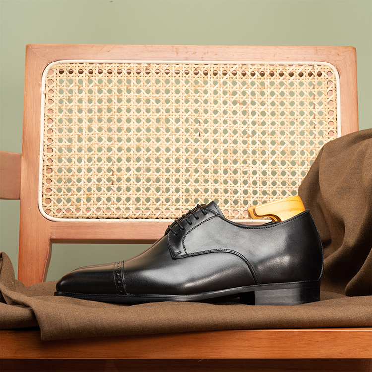 Derby Shoes with 2cm hidden height increase OLDL09BK