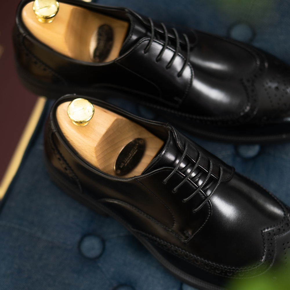 Heel lift - Long Wing Brock Derby Shoes AE01BK