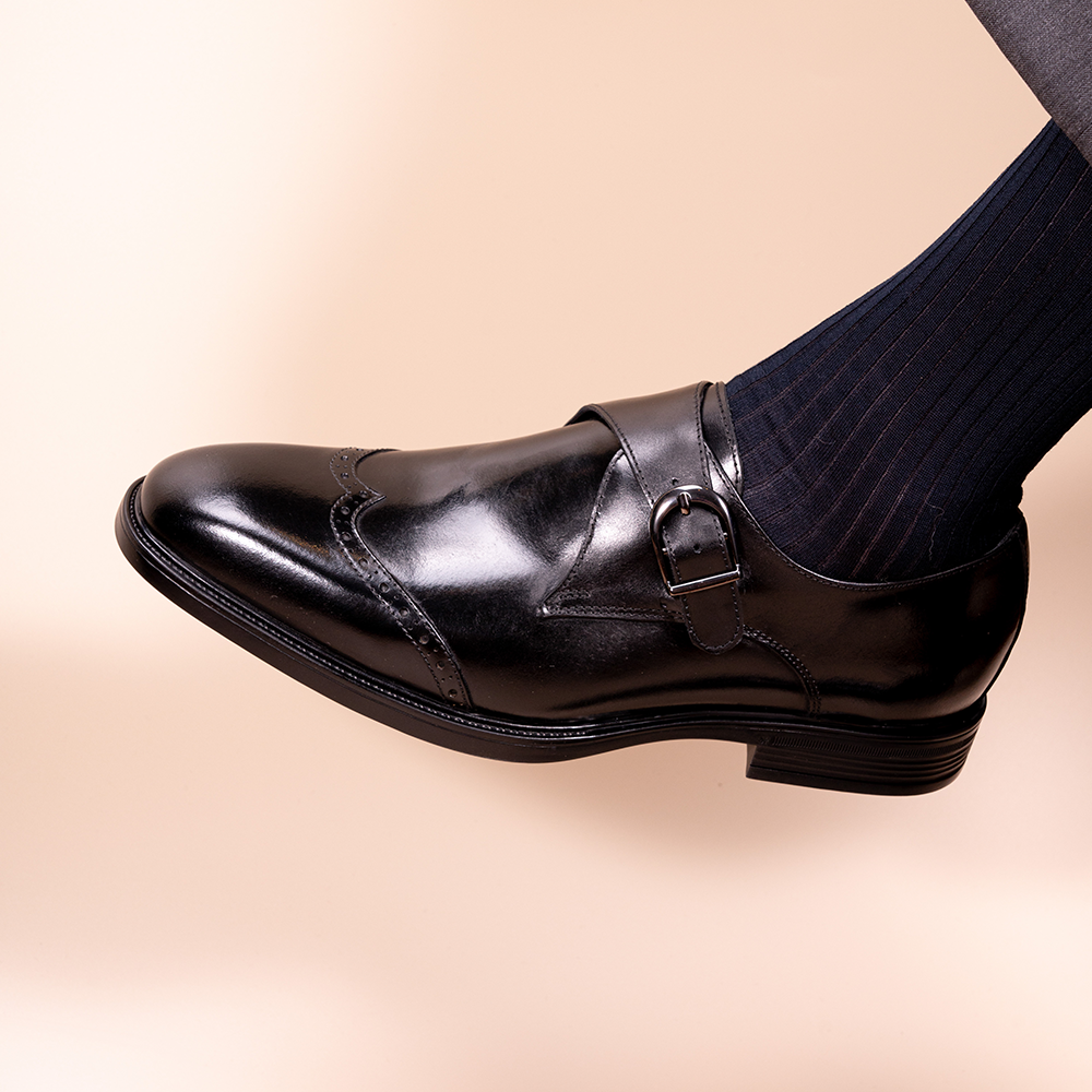 Single Buckle Brogue ShoesOLDL26BK