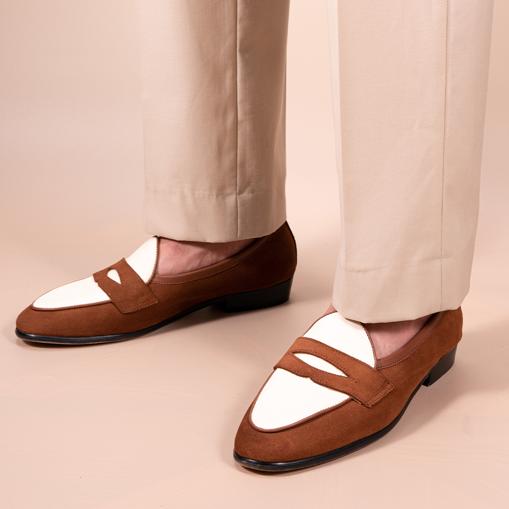 Italian-Style Champagne loafers OLNG04