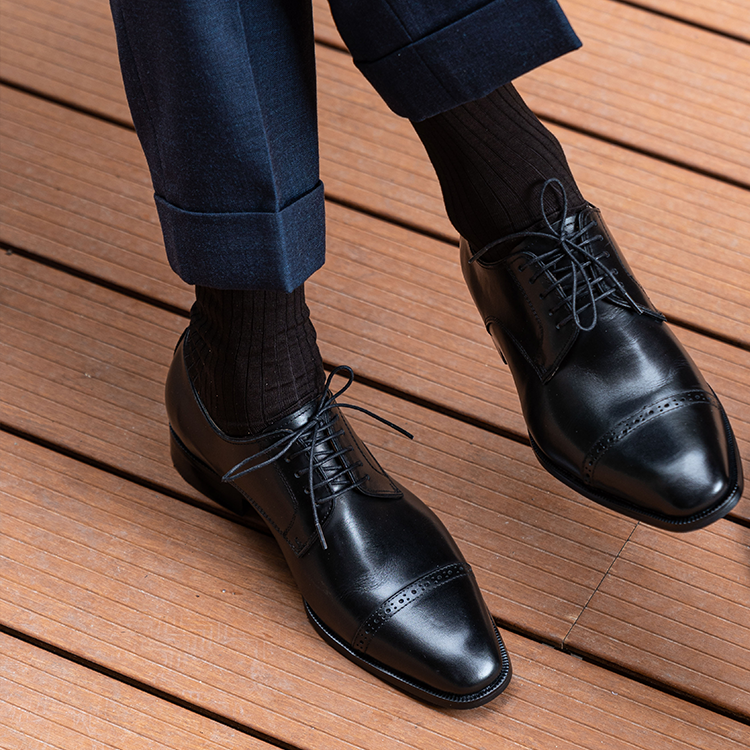 Derby Shoes with 2cm hidden height increase OLDL09BK