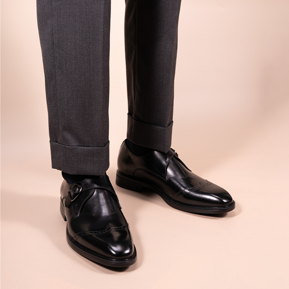 Single Buckle Brogue ShoesOLDL26BK