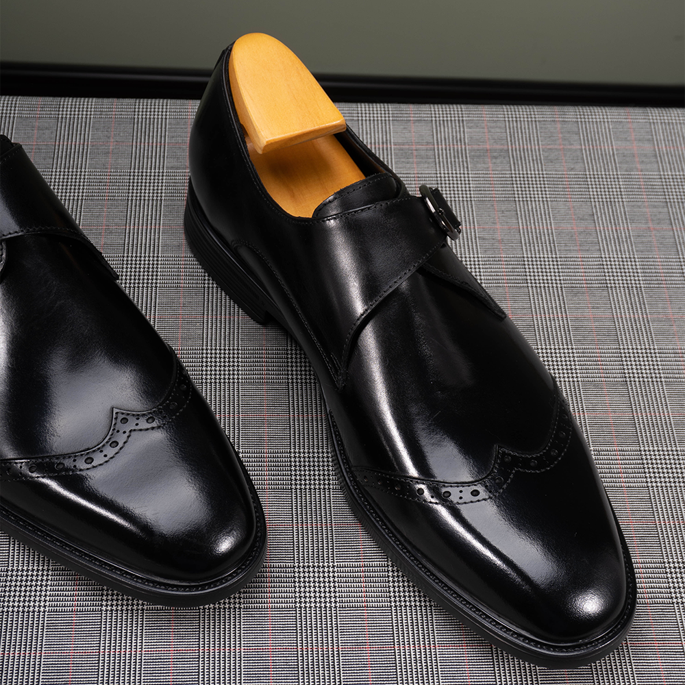 Single Buckle Brogue ShoesOLDL26BK