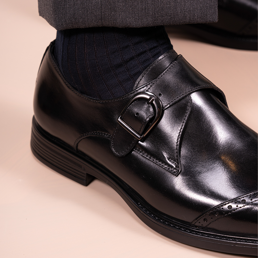 Single Buckle Brogue ShoesOLDL26BK