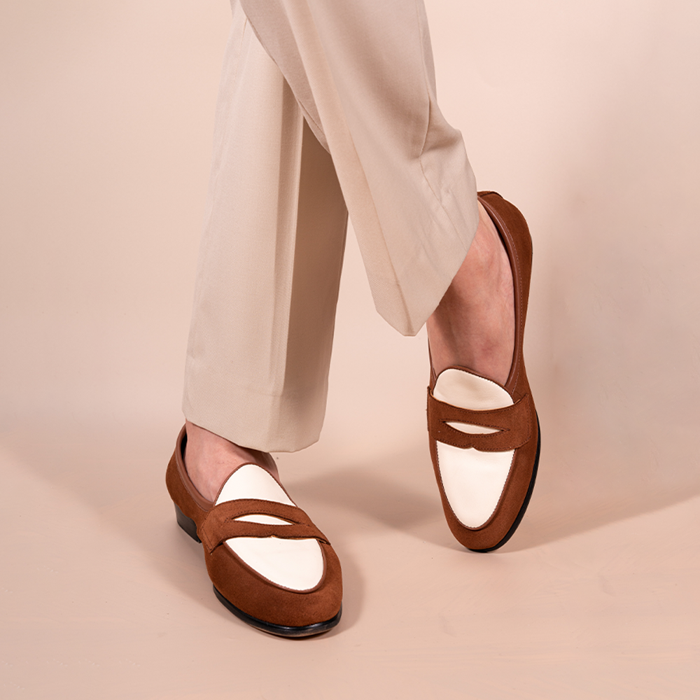 Italian-Style Champagne loafers OLNG04