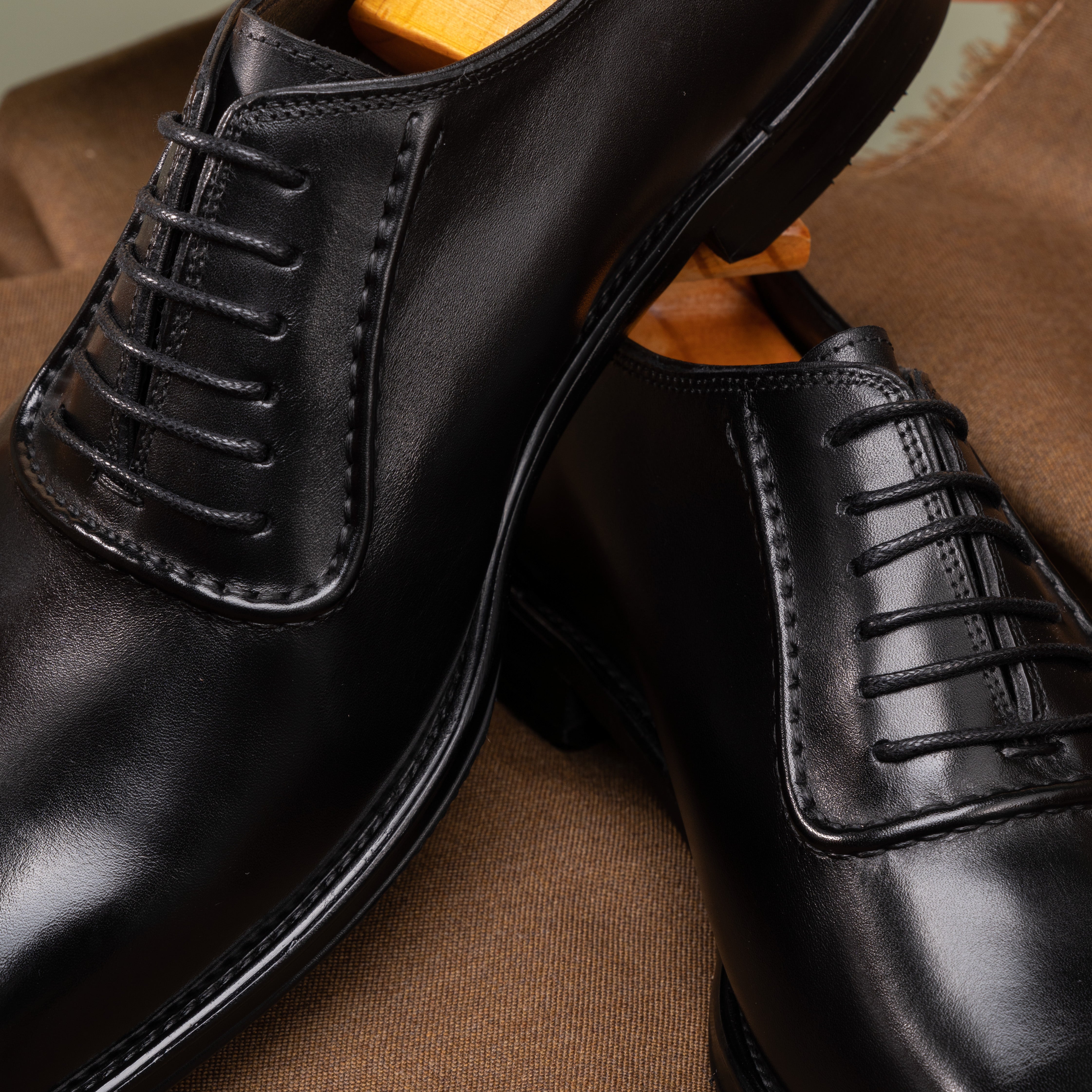 One-Piece Woven Oxford Shoes OLH007BK