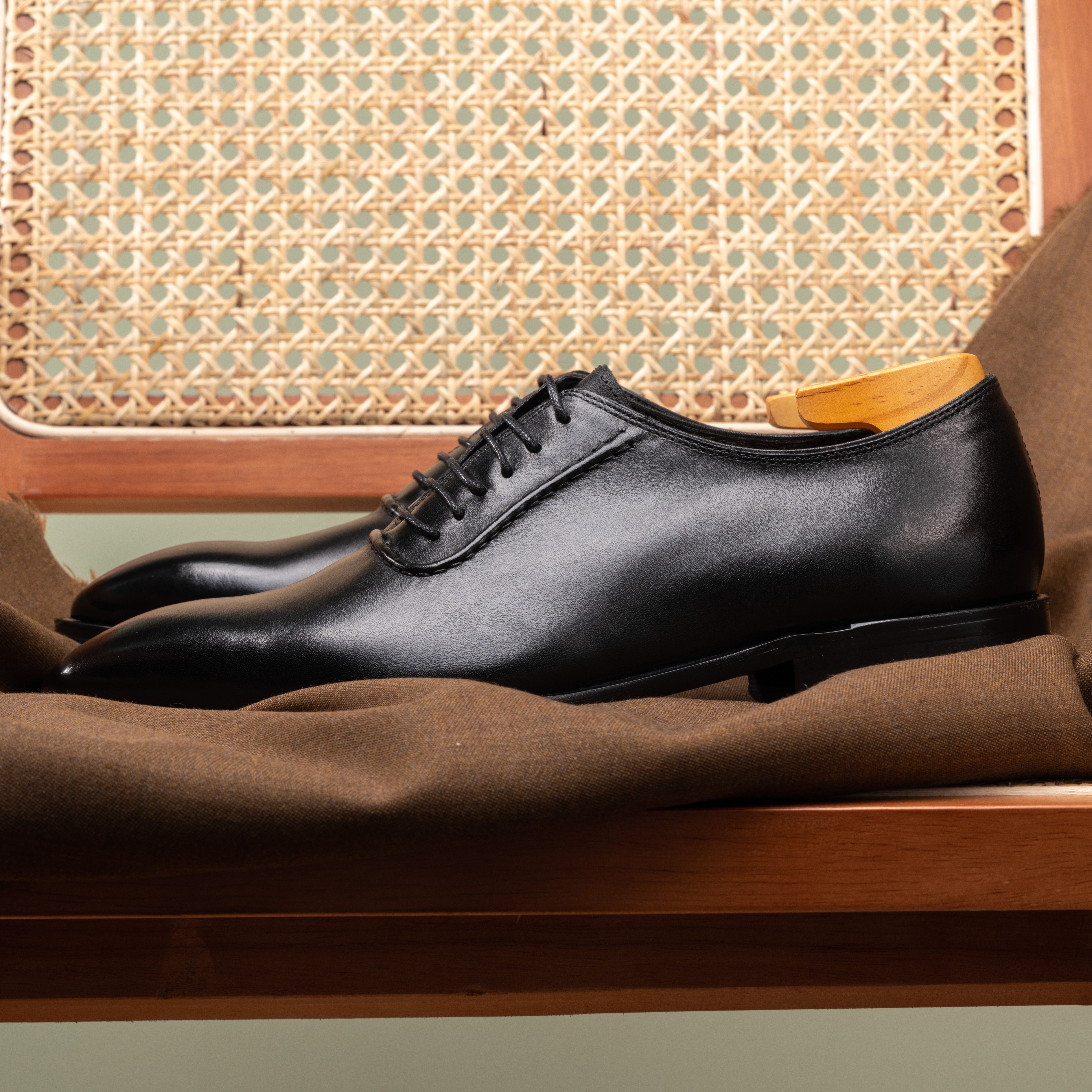 One-Piece Woven Oxford Shoes OLH007BK