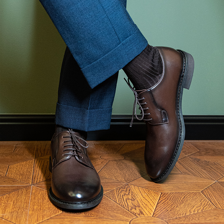 Plain Round-Toe Derby Shoes OLH001CF