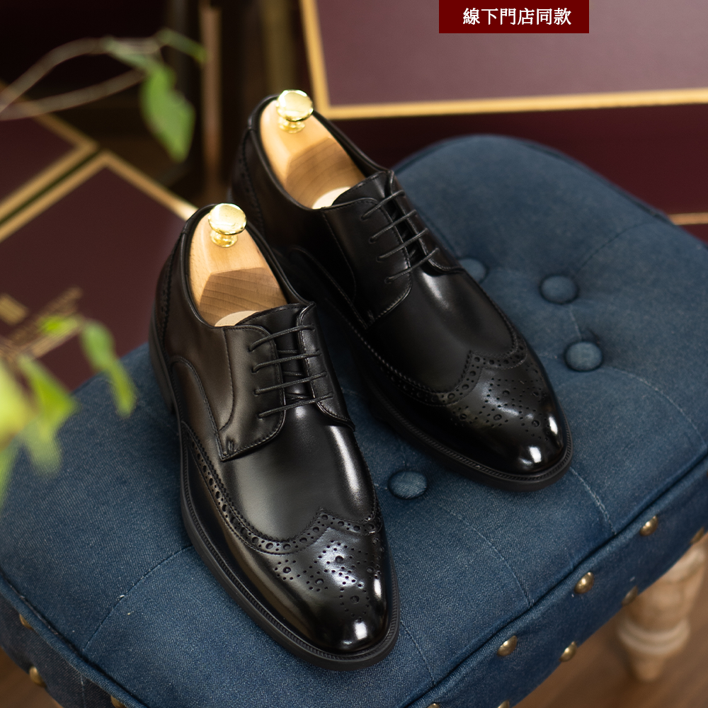 Heel lift - Long Wing Brock Derby Shoes AE01BK