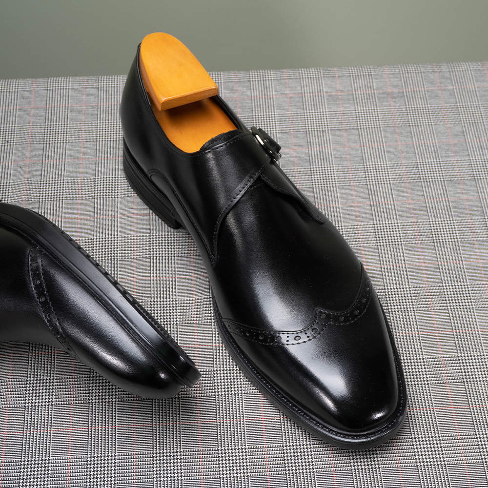 Single Buckle Brogue ShoesOLDL26BK