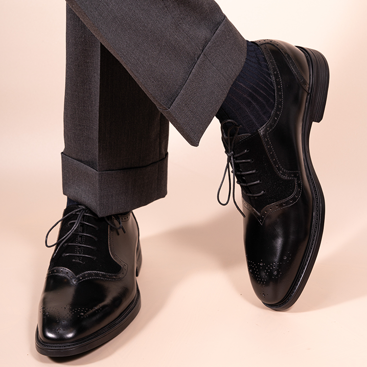 Retro Patchwork Swallowtail Oxford Shoes OLDL25BK