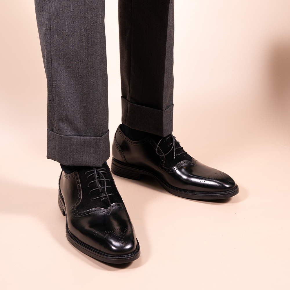 Retro Patchwork Swallowtail Oxford Shoes OLDL25BK