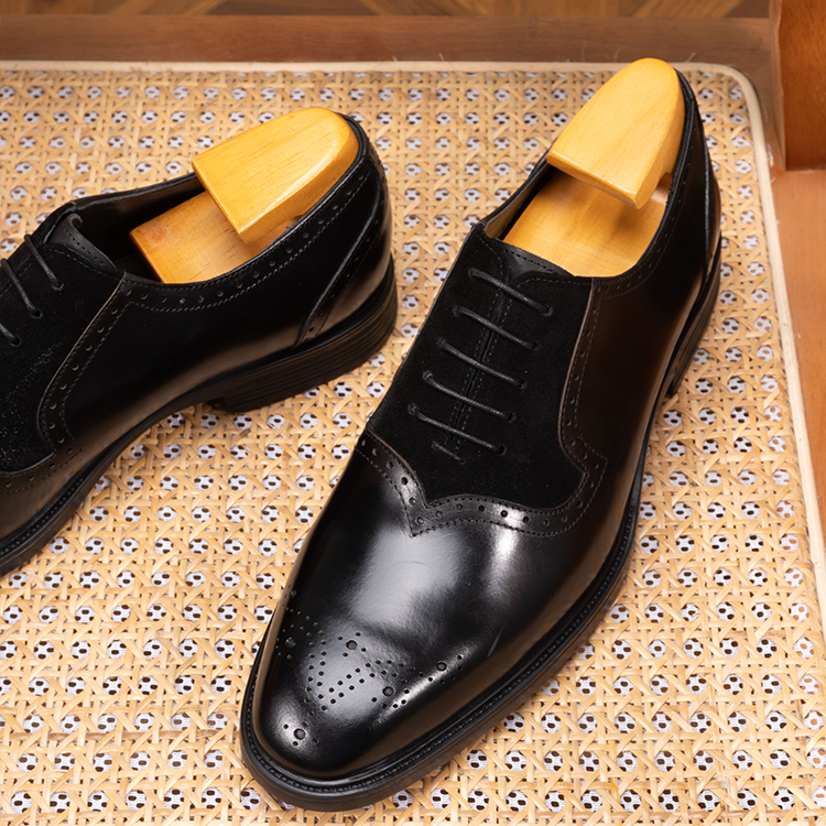 Retro Patchwork Swallowtail Oxford Shoes OLDL25BK