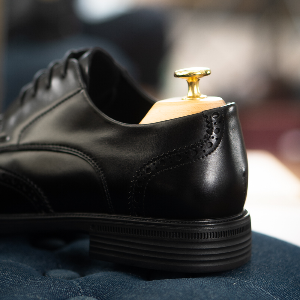 Heel lift - Long Wing Brock Derby Shoes AE01BK