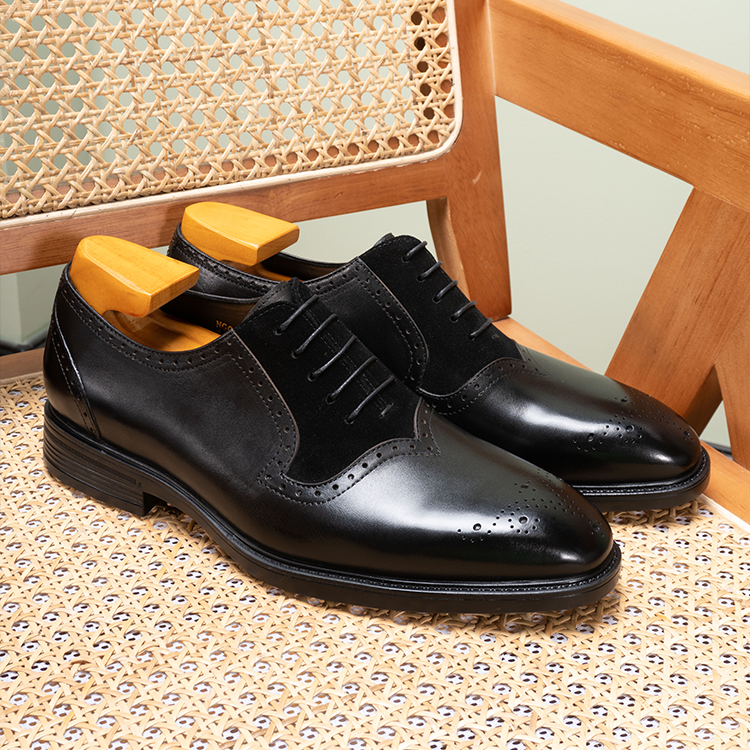 Retro Patchwork Swallowtail Oxford Shoes OLDL25BK